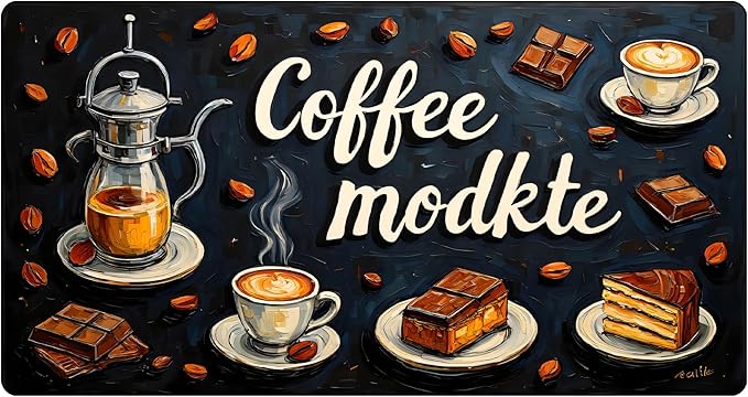 Coffee Mat 17"x32" - Extra Large Absorbent Non Slip Dish Drying Mat,Coffee Bar Accessories,Kitchen Counter Protector for Coffeemaker, Sink, Dining Decor
