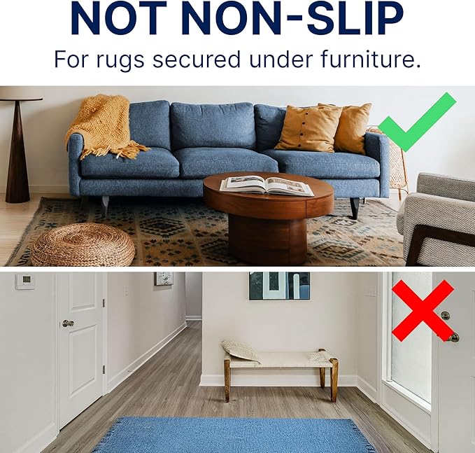 RUGPADUSA - Basics - 9'x12' - 3/8" Thick - 100% Felt - Protective Cushioning Rug Pad - Safe for All Floors and Finishes Including Hardwoods