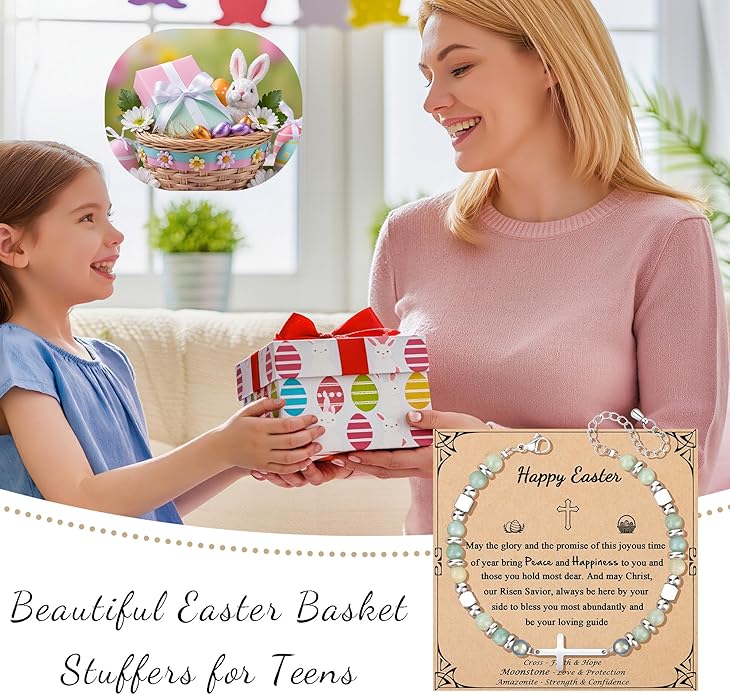 JoycuFF 𝗚𝗶𝗳𝘁𝘀 𝗳𝗼𝗿 𝗪𝗼𝗺𝗲𝗻 𝗠𝗼𝗼𝗻𝘀𝘁𝗼𝗻𝗲 𝗕𝗿𝗮𝗰𝗲𝗹𝗲𝘁 Amazonite Colorful Imperial Jasper Stainless Steel Beads Bracelets, Mothers Day Birthday Christmas Valentines Graduation Gifts
