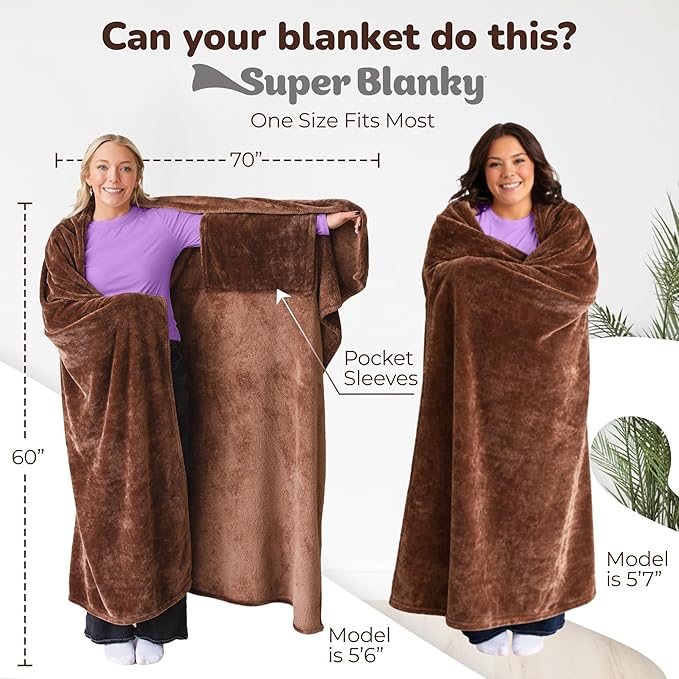 Super Blanky Wearable Blankets for Women, Adult Wearable Blanket Men, Mother's Day Gifts for Her, Wife Birthday Gift Ideas