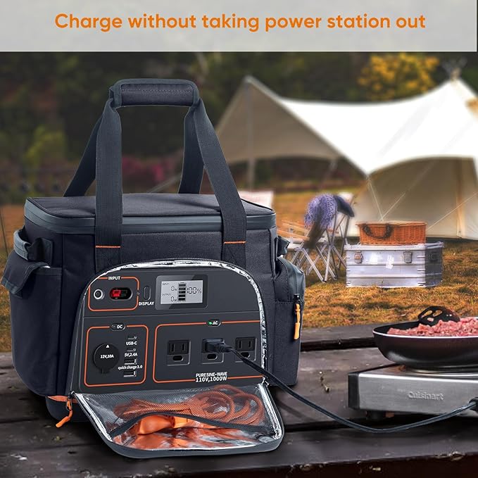 Travel Carrying Case Compatible with Jackery Explorer 1000, Portable Power Station Storage Case with Water- proof Bottom and Pocket for Jackery Accessories Solar Generator Storage Bag Only
