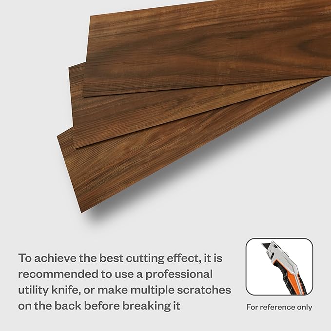 Peel and Stick Wall Panels, Easy Self Adhesive Vinyl Tiles Wall Planks, Farmhouse Wood Grain Shiplap for Kitchen Bedroom Interior WallDecor (12 pcs/18.1 Sq Ft/Box) (Horse Brown Smoked Wood)
