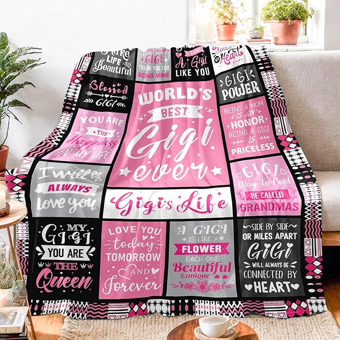 Gigi Gifts for Grandma - World's Best Gigi Ever Gifts on Christmas Mothers Day Birthday - Birthday Gift for Grandma from Grandkids Unique - Gigis Life Blanket 50"x60"