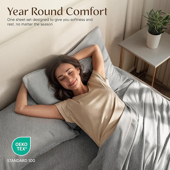Utopia Bedding Twin Sheet Set – 3 Piece Bed Sheets for Twin Size Bed, Soft and Breathable Microfiber, Includes 1 Fitted Sheet, 1 Flat Sheet and 1 Pillowcase – Oeko Tex (Heather Grey)