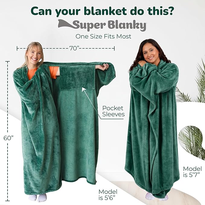 Super Blanky Wearable Blankets for Women, Adult Wearable Blanket Men, Mother's Day Gifts for Her, Wife Birthday Gift Ideas