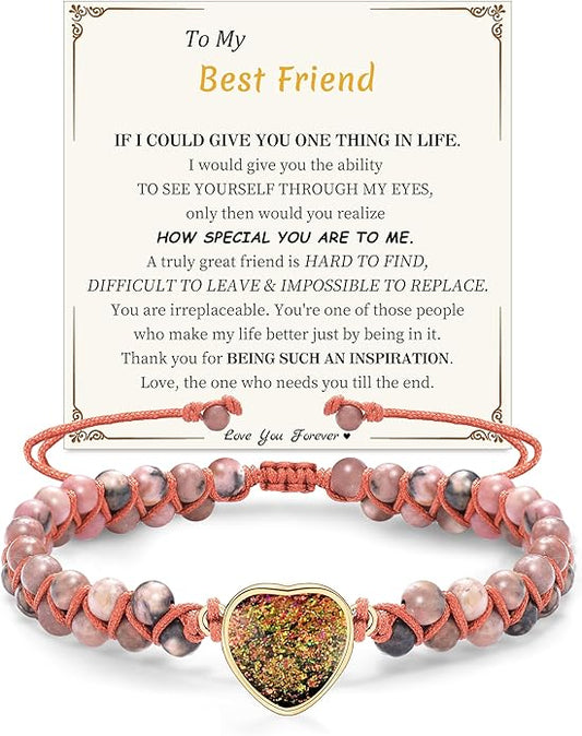 Mothers Day Gifts for Daughter Granddaughter, To My Mom Grandma Wife Girlfriend Sister Jasper Heart Bracelets Birthday Anniversary Christmas Stocking Stuffers Valentines Day Jewelry