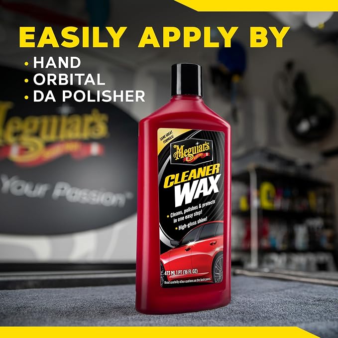 Meguiar's Cleaner Wax - Liquid Car Wax, Cleans, Polishes and Protects Your Vehicle - Easy to Use, Long-lasting Shine - 16 Oz