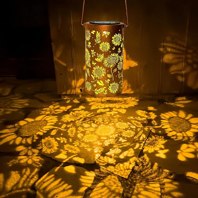 ANYTALK Mothers Day Gifts for Mom, 2Pack Sunflower Solar Lanterns Outdoor Waterproof, Birthday Gifts for Women Mom Grandma, Hanging Solar Lights for Yard, Patio, Porch, Garden Decor