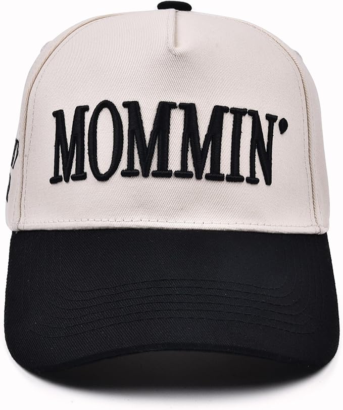 Womens Trucker Hat - with Mommin Embroidery Ponytail Fit - Mothers Day Great Gifts for Mom Wife Stepmom