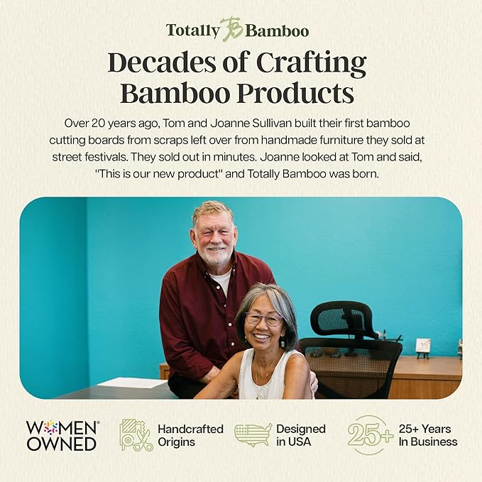 Totally Bamboo 3-Piece Cutting Board Set, Bamboo Wood Cutting Boards for Kitchen with Built-In Handles, Reversible Chopping Boards in Small, Medium, and Large Sizes