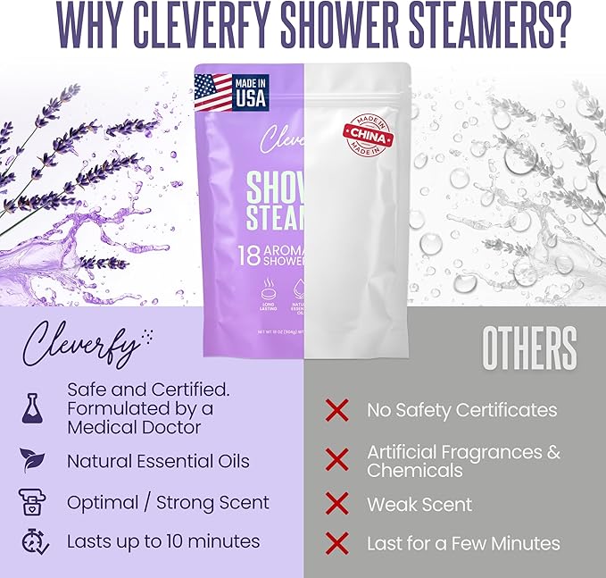 Cleverfy Shower Steamers Aromatherapy - Mothers Day Gifts for Mom, Wife from Husband, Grandma, Daughter and Sister - Birthday Gifts for Women, Mom, Teens, Girlfriend and Her - 18 Tablets
