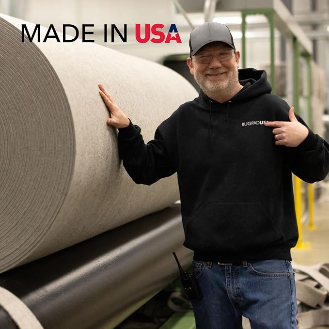 RUGPADUSA - Basics - 7'6" x 9'6" - 1/4" Thick - 100% Felt - Protective Cushioning Rug Pad - Safe for All Floors and Finishes Including Hardwoods