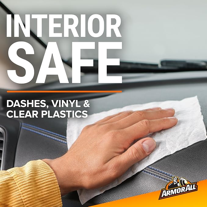 Armor All Interior Car Cleaning Wipes,Canister,Powerful Cleaning for Dashboards,Vinyl,Clear Plastics,Carpet and Fabric,25 Count (Pack of 6)