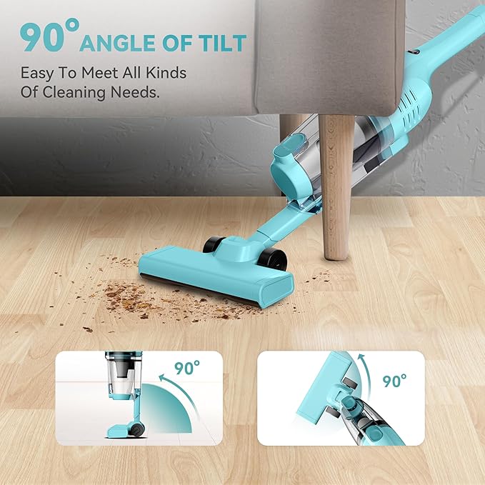 Vazone R6X Corded Stick Vacuum Cleaners for Home, 20Kpa Powerful Suction Stick Vacuum with 16Ft Cord, 2 in 1 Lightweight Handheld Vacuum Cleaner for Hardwood Floor Pet Hair