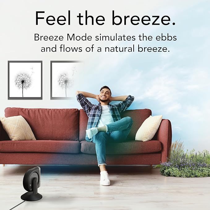 Vornado STRATA™ 8 OmniWave™ Medium Table Fan, Energy Efficient DC Motor, 10 Electric Fan Speeds, Quiet Operation with Oscillation, Powerful Cooling Solution for Bedroom, Home, and Living Room, Black