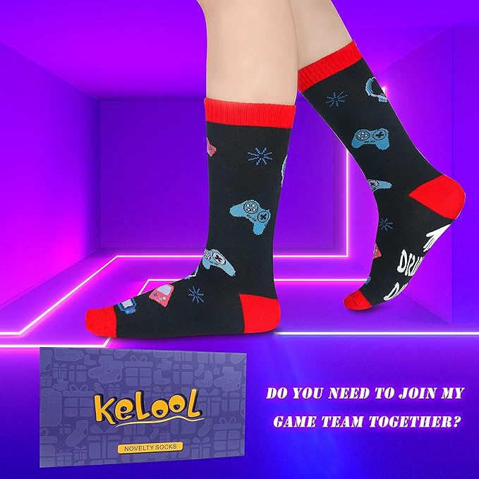 Kelool Do Not Disturb I'm Gaming Socks,Men Gifts for Men Teen Boys Dad Son Kid St Patricks Day Father Mothers Day Socks Gifts