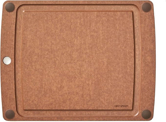 Epicurean All-In-One Cutting Board with Non-Slip Feet and Juice Groove - Non-toxic, Dishwasher Safe, Made in the USA, 14.5" x 11.25", Nutmeg