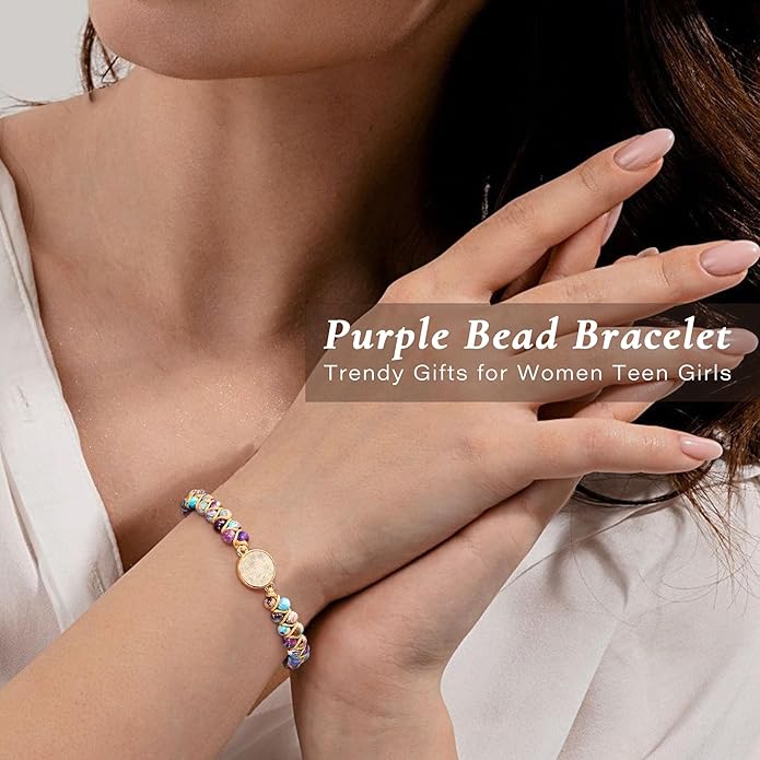 Mothers Day Gifts for Daughter Granddaughter, To My Mom Grandma Wife Girlfriend Sister Jasper Heart Bracelets Birthday Anniversary Christmas Stocking Stuffers Valentines Day Jewelry
