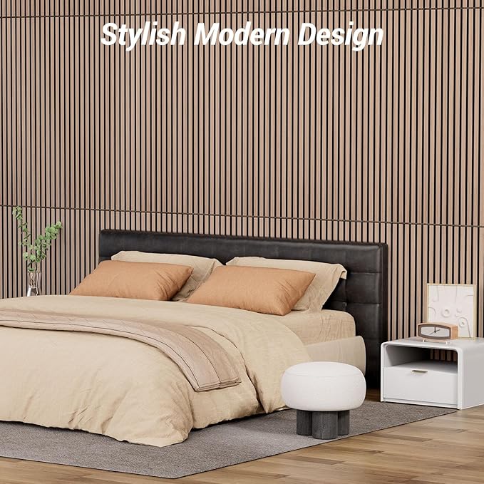 TONOR Dual-Layer Thickened Acoustic Wood Wall Panels Self Adhesive, 4 Pack 47.2"x23.6"x0.72" High Density Large Sound Proof Panels for Walls, Peel and Stick Wall Panels for Interior Wall Décor, Walnut