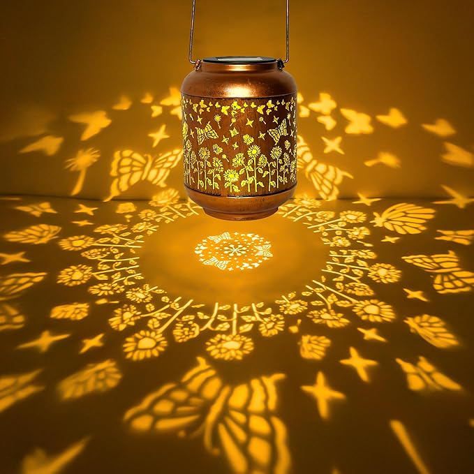 ANYTALK Solar Lanterns Outdoor Waterproof, Butterfly Gifts for Women, Solar Lights for Backyard Porch Patio Table Yard Balcony Lawn Pathway