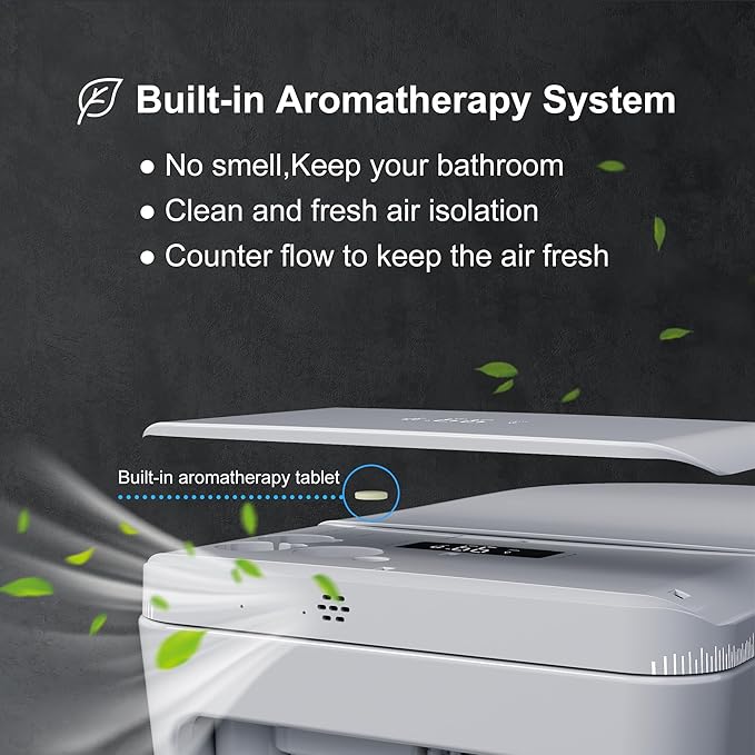 Luxury Smart Toilet with Heated Seat & Instant Warm Water with Remote Control Bidet,Hidden Foam Shield,Air Purification,One Piece Tankless Toilet with ADA Comfort Height,LED Display