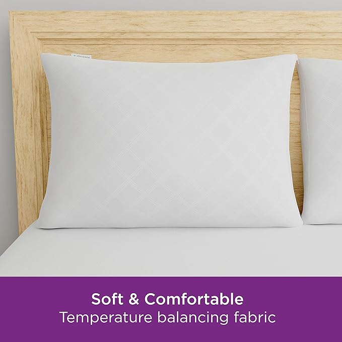 Set of 4 King AllerEase Pillow Protectors - Temperature Balancing,Allergist Recommended - Premium Breathable,Zippered Protectors,(Pack of 2)