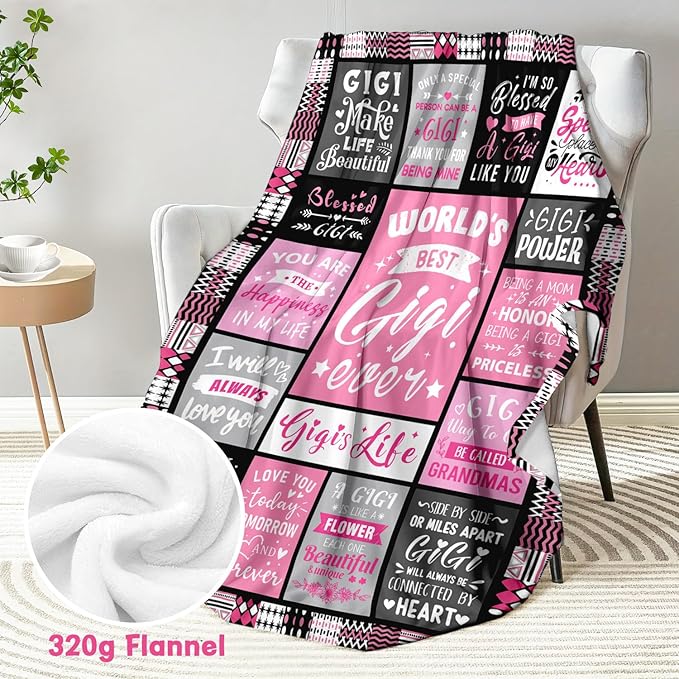 Gigi Gifts for Grandma - World's Best Gigi Ever Gifts on Christmas Mothers Day Birthday - Birthday Gift for Grandma from Grandkids Unique - Gigis Life Blanket 50"x60"