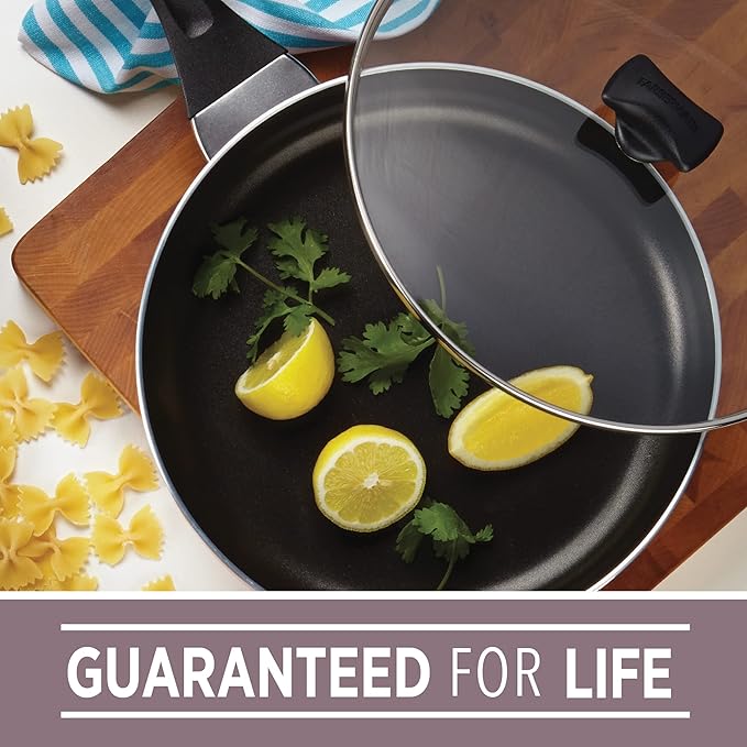 Farberware Dishwasher Safe Nonstick 15-Piece Cookware Set, Aqua