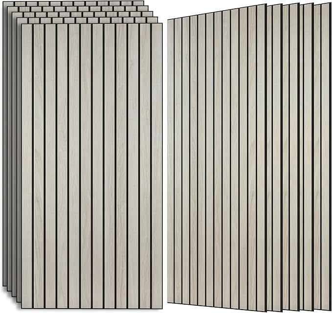 Wood Veneer Sound Panels, 10 Pack 47.2”x23.6” Wall Panels, Decorative Acoustic Panels for Walls, for Office,Home Theater,Studio,Living Room, Natural Oak(Mitred)