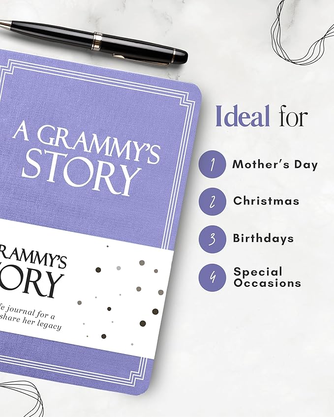 Grammy's Life Story Journal (Hardcover): A Meaningful Keepsake for Grammy to Share Her Journey & Memories, Book Includes 250+ Prompt Questions, Sentimental Gift for Mother's Day, Birthday, Christmas
