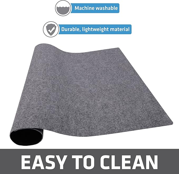 Drymate Jumbo XL Dish Drying Mat (19”x24”), Low-Profile, Super Absorbent, Quick Dry Fabric, Waterproof & Slip-Resistant, for Kitchen Counter, Trimmable, Easy to Clean (USA Made)(Light Grey)