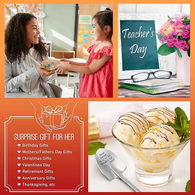 Funny Teachers Ice Cream Shovel - Teacher Appreciation Week Gifts End of Year School Gift Thank You Gifts for Mentor Professor Coach Boss Manager, Administrative Assistant Professional Day