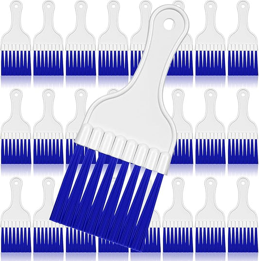 Boao 24 Packs Coil Brush Air Conditioner Condenser Refrigerator Cleaning HVAC Coil Cleaner Small Plastic Whisk Brush (Blue)