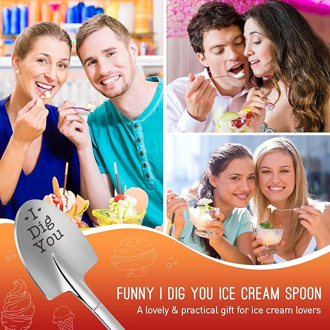 I Dig You - Funny Ice Cream Shovel Spoon for Teen Girls Boys Graduation Gifts 2026, Mothers Day Birthday Gifts for Daughter Sister Wife Husband Anniversary Dad Grandpa Fathers Day Present