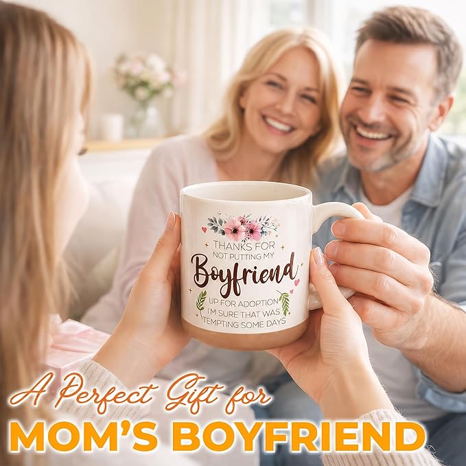 Boyfriends Mom Mothers Day Gift Mug, Boyfriends Mom Gfts, Mothers Day Gift for Boyfriendss Moms, Boyfriend Moms Gifts for Christmas, Birthday Gift, Flower Cups 13oz