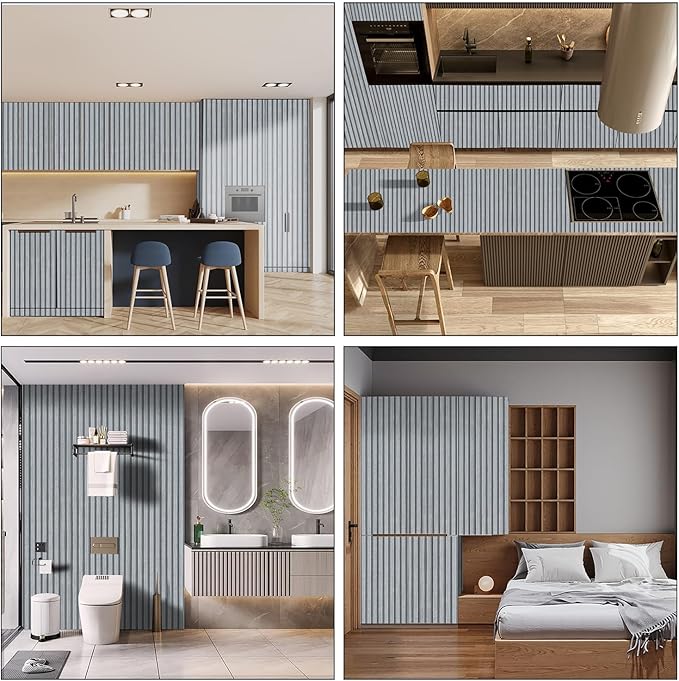 Gray Wood Slat Wallpaper - Peel & Stick Self-Adhesive (23.6" x 200"), Wood Effect Contact Paper for Walls, Easy DIY Removable Wall Covering for Bedroom, Living Room & Feature Walls