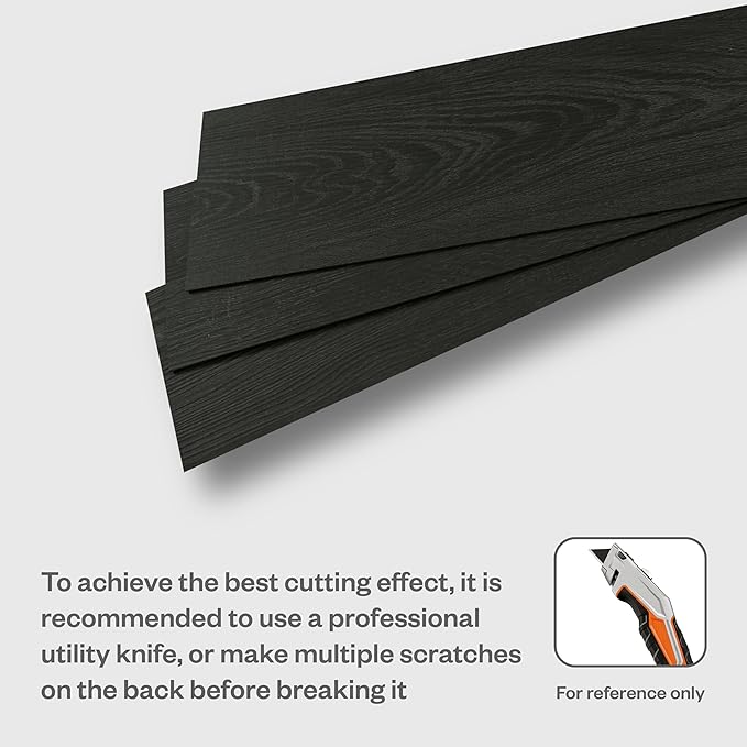 Peel and Stick Wall Panels, Easy Self Adhesive Vinyl Tiles Wall Planks, Farmhouse Wood Grain Shiplap for Kitchen Bedroom Interior WallDecor (12 pcs/18.1 Sq Ft/Box) (Black Walnut)