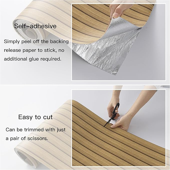 Peel and Stick PVC Slat Wall Panels, Wood Grain Self-Adhesive Soundproof Moisture-Resistant Paneling, 3D Faux Wood Panels for Bedroom Bathroom Walls & Ceilings 118"x15.75"(Light tan,13Sq.ft)