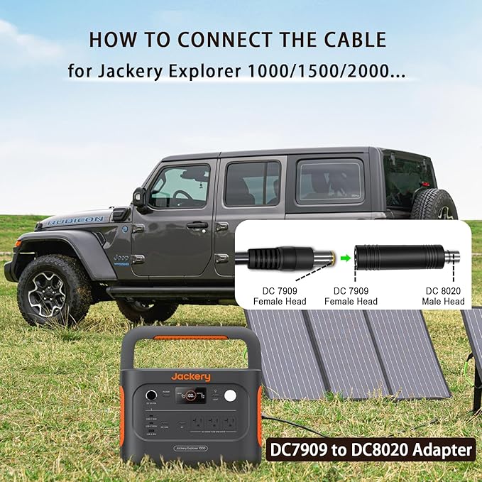COMeap 6FT Solar Connector to DC 8mm Adapter Cable for Jackery Explorer 3000 2000 1500 1000 880 550 500 300 290 240 160 GZ Yeti BLUETTI Portable Power Station, Solar Generator, Solar Panel