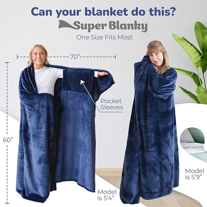 Super Blanky Wearable Blankets for Women, Adult Wearable Blanket Men, Mother's Day Gifts for Her, Wife Birthday Gift Ideas