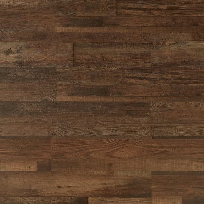 Peel and Stick Wall Panels, Easy Self Adhesive Vinyl Tiles Wall Planks, Farmhouse Wood Grain Shiplap for Kitchen Bedroom Interior WallDecor (12 pcs/18.1 Sq Ft/Box) (Dark Smoked Oak)
