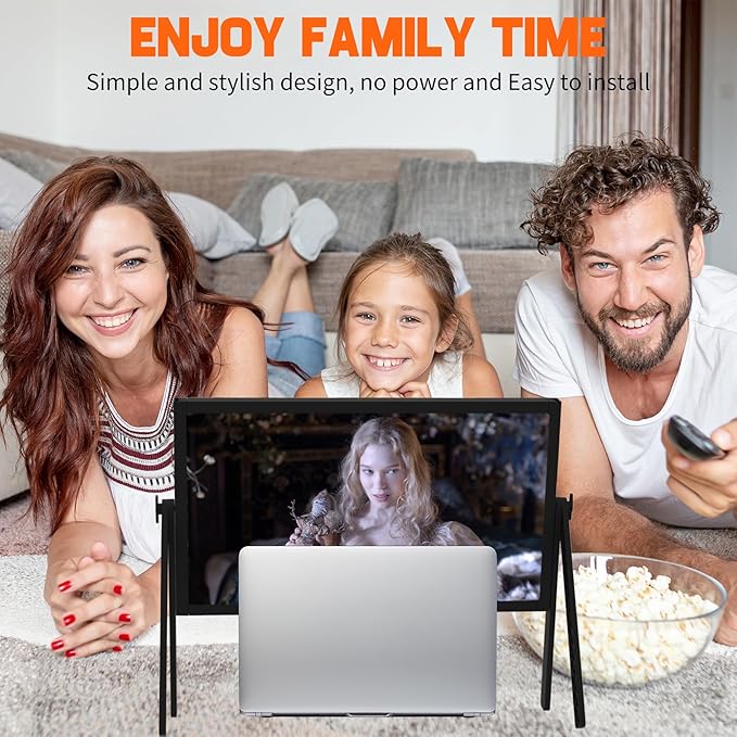 21 inch Screen Magnifier for Laptop ，3D HD Screen Expanders for Movies, Videos, and Gaming, Screen Enlarger with Adjustable Angle Design Amplifier Desktop Magnifying for Seniors Reading (Black)