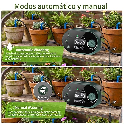 Solar Drip Irrigation System, Auto Plant Waterer for 30 Pots | 8W Solar Powered DIY Watering Device with 22 Timer Modes, HD LED Display, Anti-Siphon, Outdoor Garden Greenhouse