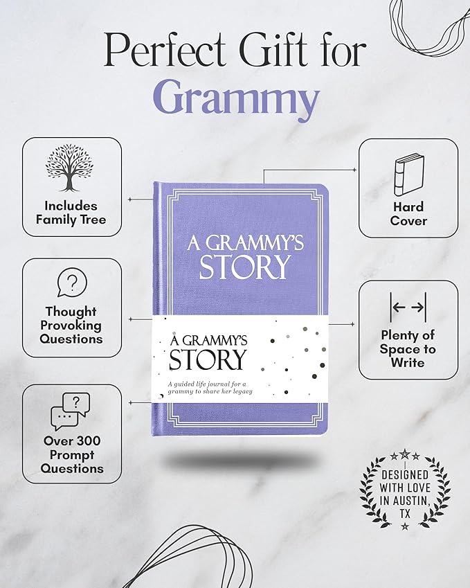 Grammy's Life Story Journal (Hardcover): A Meaningful Keepsake for Grammy to Share Her Journey & Memories, Book Includes 250+ Prompt Questions, Sentimental Gift for Mother's Day, Birthday, Christmas
