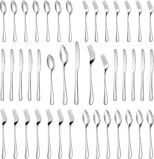 MUTNITT 30 Pcs Silverware Set Service for 6,Premium Stainless Steel Flatware Set,Mirror Polished Cutlery Utensil Sets,Durable Kitchen Eating Tableware Sets,Include Fork Knife Spoon,Dishwasher Safe