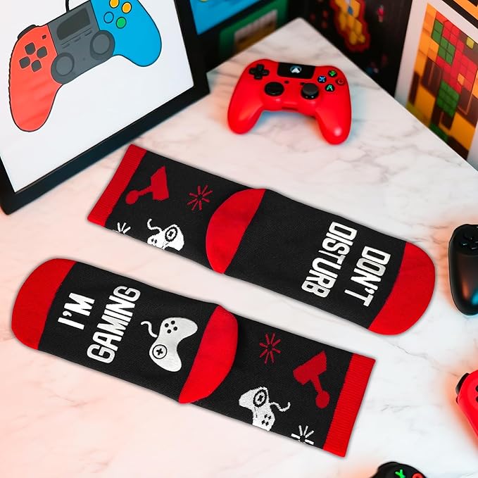 Kelool Do Not Disturb I'm Gaming Socks,Men Gifts for Men Teen Boys Dad Son Kid St Patricks Day Father Mothers Day Socks Gifts
