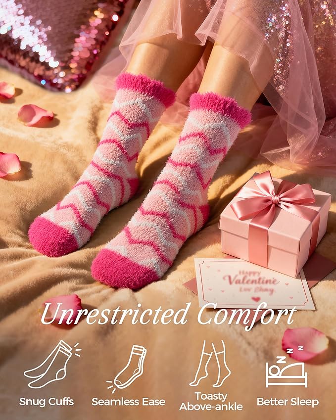 TEHOOK Warm & Cozy Gifts for Women, Fluffy Fuzzy Plush Sleeping Slipper Socks - Soft Warm Fabric