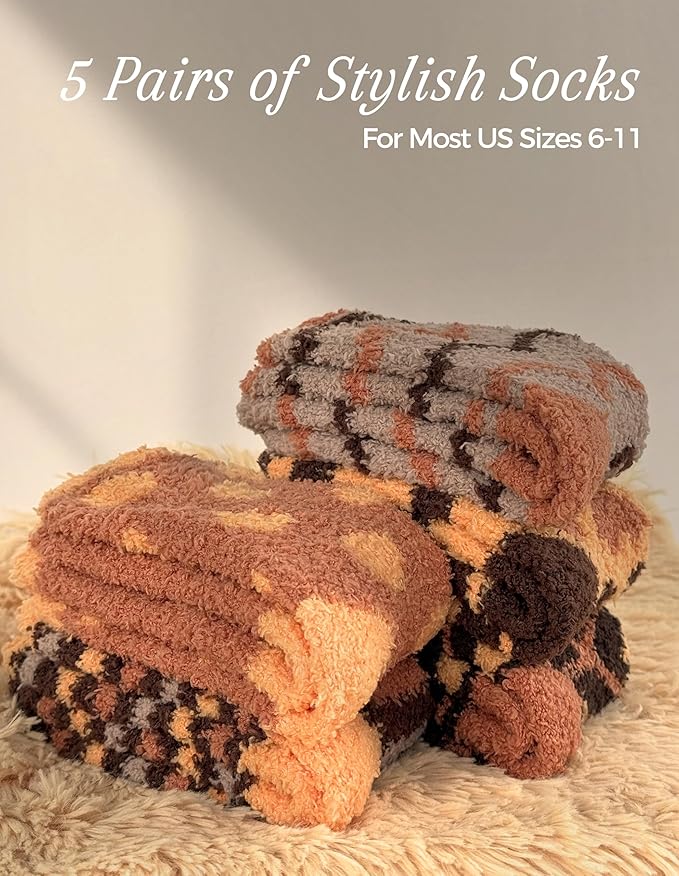 TEHOOK Warm & Cozy Gifts for Women, Fluffy Fuzzy Plush Sleeping Slipper Socks - Soft Warm Fabric