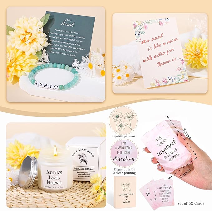 DOGMEM Mothers Day Gifts for Aunt, Best Auntie Gift ideas, Mothers Day Brithday Gift from Niece Nephew Aunt Gifts for Women