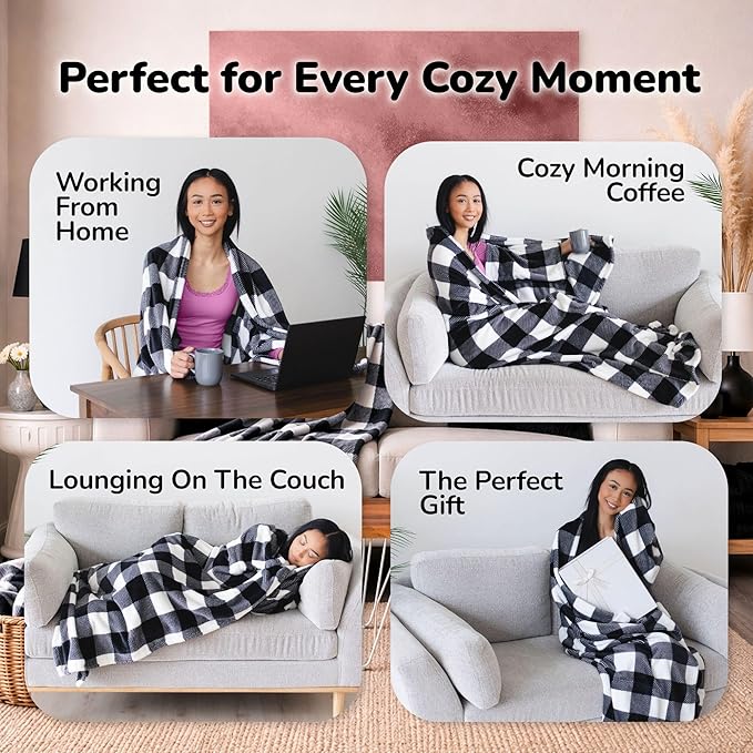 Super Blanky Wearable Blankets for Women, Adult Wearable Blanket Men, Mother's Day Gifts for Her, Wife Birthday Gift Ideas